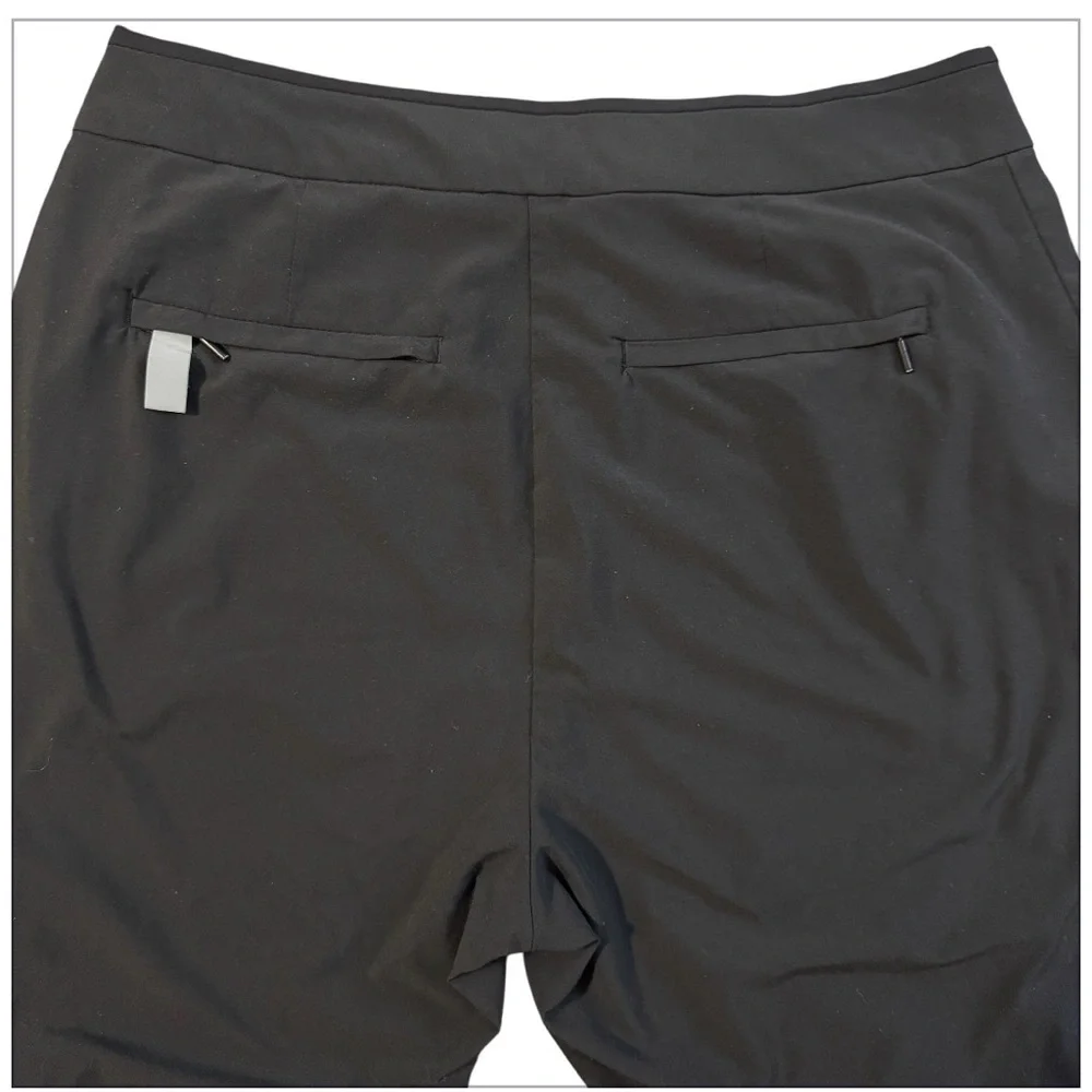 Athleta Gramercy Track Wide Leg Pants Black Size 4 Side Zip Snap Hem Trouser - Picture 7 of 7